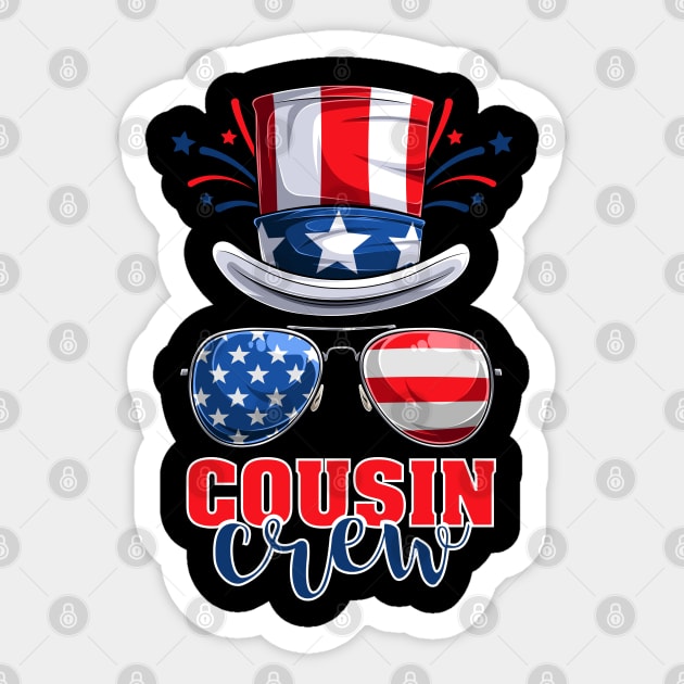 Funny 4th Of July 2021 Fourth Of July Cousin Crew For Men's And Women's For 4th Of July Celebration Birthday Gift Cousin Crew for 4th of july Sticker by Charaf Eddine